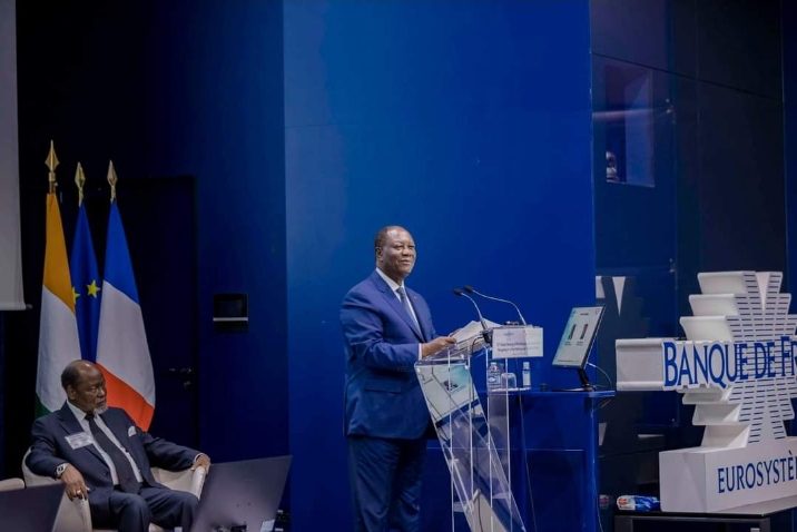 Alassane Ouattara, Président de la République de Côte d'Ivoire lors de son intervention au forum des marchés émergents en France