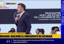 Le président français visite l’Université du Sichuan de la Chine